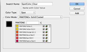 Make the SpotColor_Clear layer the first layer at the top of the layers palette. 3. Choose the SpotColor_Clear layer at the top of your layers pallete using one or more of the methods below: a.