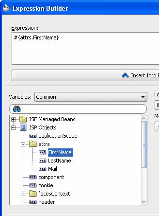 As you see, the defined attributes show under the attrs node of the JSP Object node for easy access.