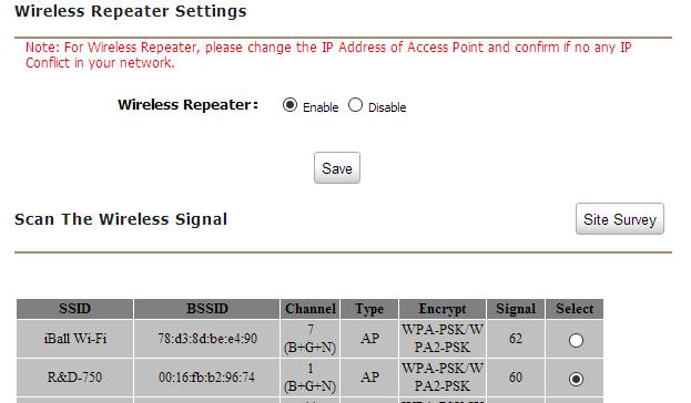 Wireless Repeater Mode Wireless Repeater is a device that allows wireless to boost the existing wireless network and allows devices to connect to a network using WiFi.