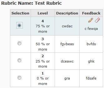 2. A list of all the students will appear. If the grade item is linked to a rubric, you will see an Assessment column.