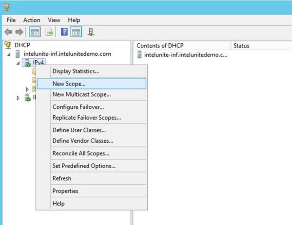 5. After closing the DHCP Post Install configuration wizard click on the Tools menu and select DHCP to activate scope. 6.