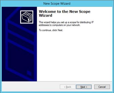 7. Click Next on the New Scope Wizard. 8.