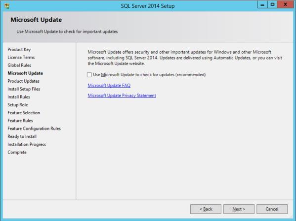 3. Select Use Microsoft Update to check for updates (recommended) to check for updates and click Next. 4.