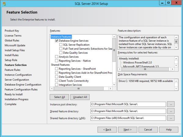 7. Select SQL Server Feature Installation and click Next. 8.