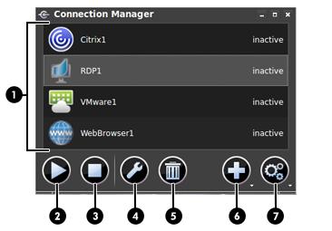 Connection Manager (ThinPro only) NOTE: The following image demonstrates Connection Manager with a U.S. locale setting.