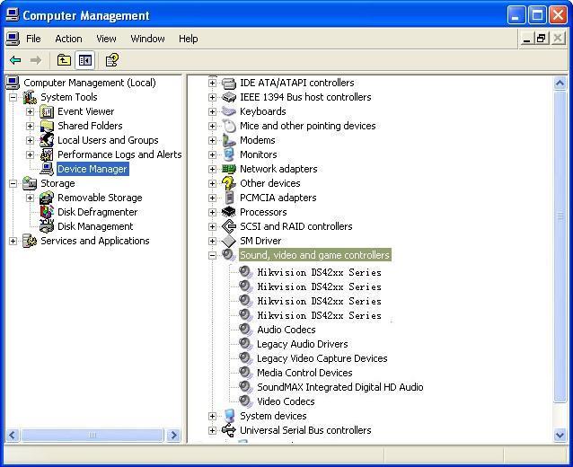 Series displayed in the list Sound, Video and Game Controller of Windows Device Manager as below.