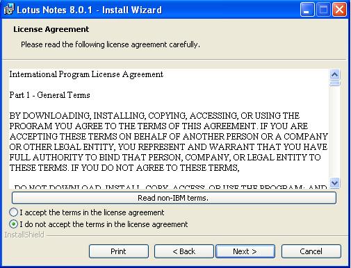 6 A dialogue box will appear next, prompting you to read the License Agreement (See Fig. 6).