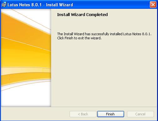 12) You will then click on Finish to complete the installation process. Fig.