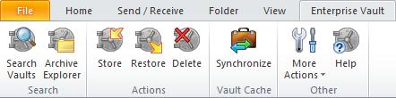 Chapter 3 Enterprise Vault options and mailbox icons This chapter includes the following topics: Enterprise Vault options Enterprise Vault mailbox icons Enterprise Vault options Depending on how your