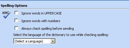 Automatically checking the spelling on outgoing messages will delay the send process slightly but will ensure that your message is error-free in the event you forget to spell-check it.