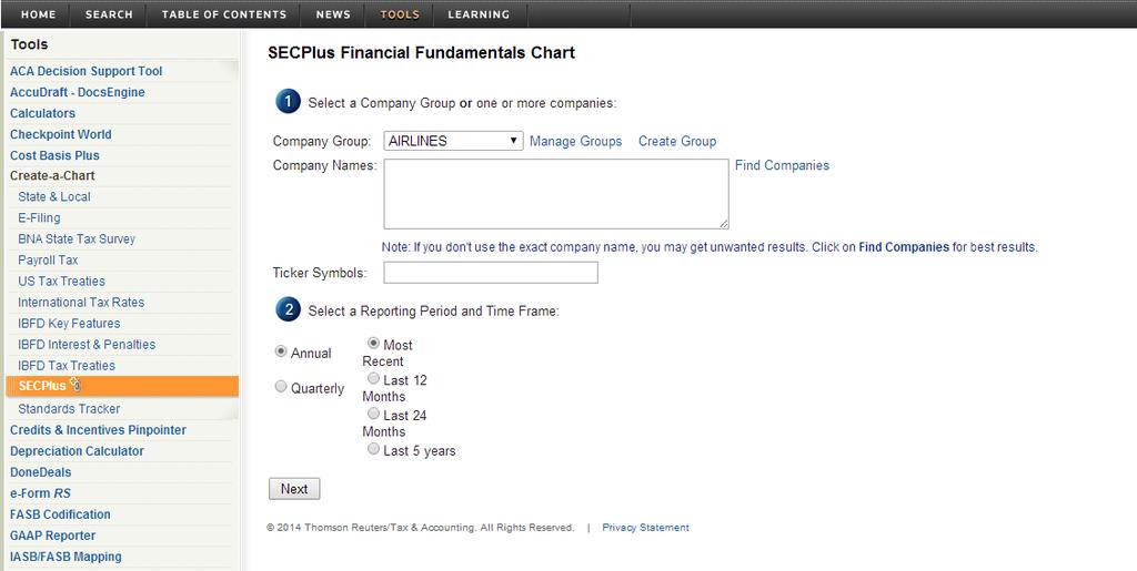 SECPlus Financial Fundamentals Chart SECPlus Financial Fundamentals Chart uses Create-A-Chart functionality to compare financial information across multiple companies.