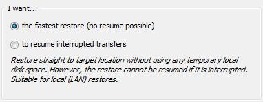 Warning: If Original location is selected, the restored files will overwrite any existing files with the same name in that location.