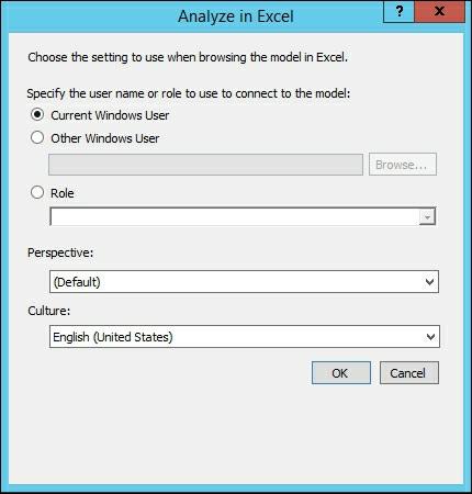Connecting to Excel from SQL Server Data Tools SQL Server Data Tools also has the built-in feature to Analyze in Excel.