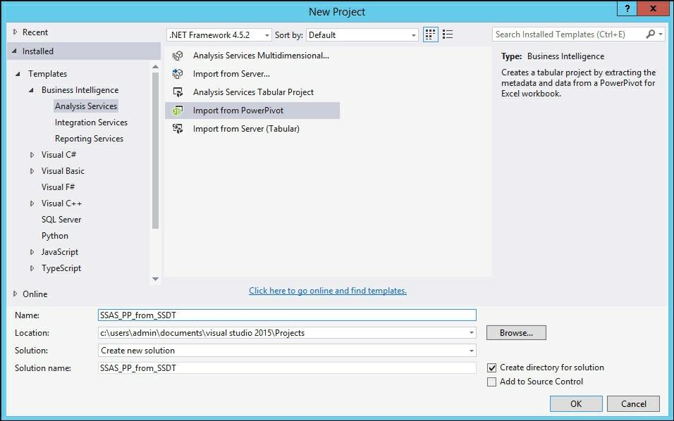 Moving Power Pivot to SSAS via SQL Server Data Tools The other option to migrate Power Pivot models to SSAS is through the SQL Server Data Tools in Visual Studio.