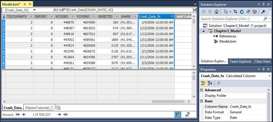 .. When you add a new column to the model each row gets a value based on the logic for the column. In this recipe, you added a new column, created a formula, and then renamed the column.