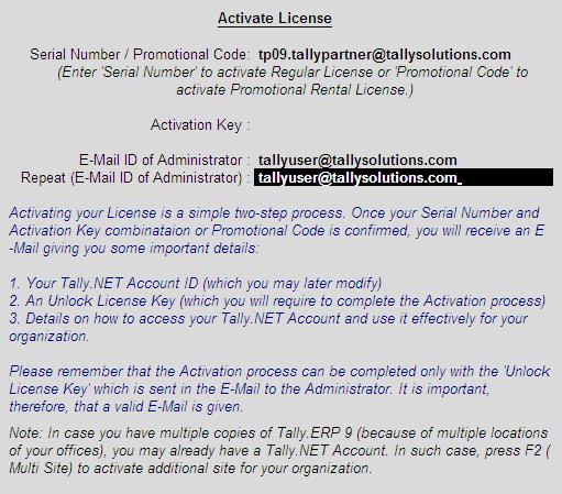 Rental Licensing Enter the Account Administrator s E-Mail Address in E-Mail ID of the Administrator field.