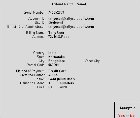 Rental Licensing In the Method of Payment field select the required payment mode from the List of Payment Methods 5.3.