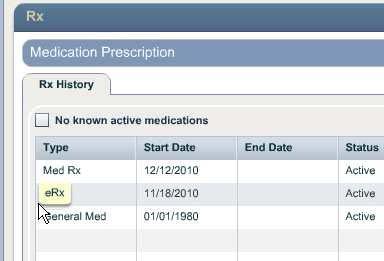 Prescriptions created using the Create Rx button (manual prescriptions within