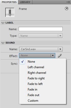 Add Sound Click Sync button to see menu Effect