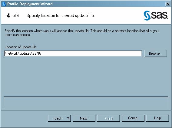 Create a Shared Profile Deployment 15 If you specified the location of the configuration update file in the