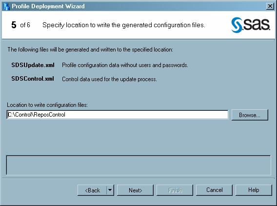 If you did not specify the location, then enter a network location that all SAS Enterprise Guide users can