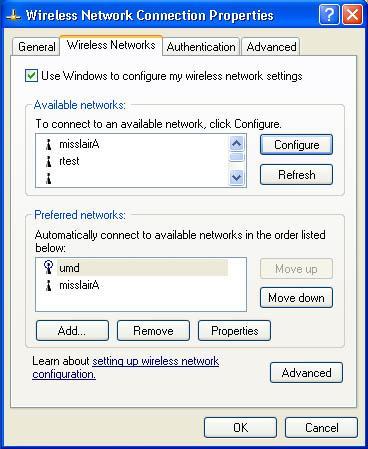 PC and Server Configuration Figure 50: Wireless Networks Screen 2.