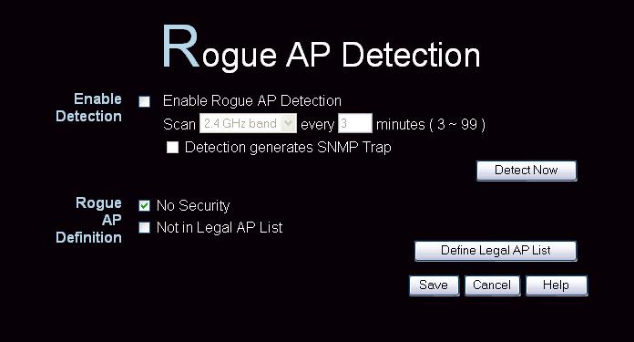 Access Point Management Rogue APs A "Rouge AP" is an Access Point which should not be in use, and so can be considered to be providing unauthorized access to your LAN.