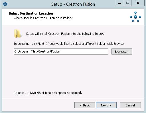 Select Destination Location Window 7. To select an installation location that is different from what is displayed, click Browse and then select the desired installation location. 8.