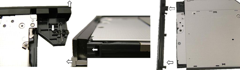 Fig. 10 The optical drive bezel. CPU and CPU fan 1. Remove the battery as described under Battery.