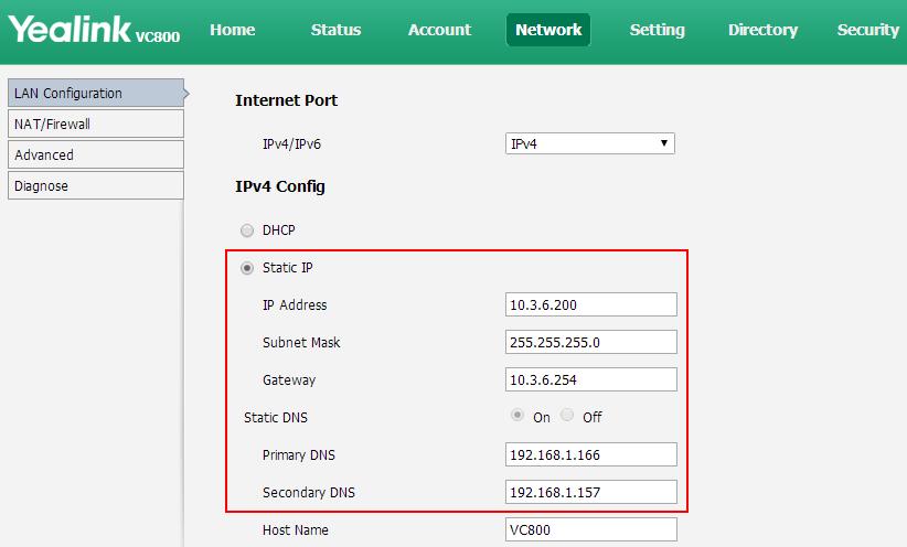 VCS Network Deployment VCS Network Deployment VCS Network Settings Your video conferencing system can work normally only when the network settings are correct.