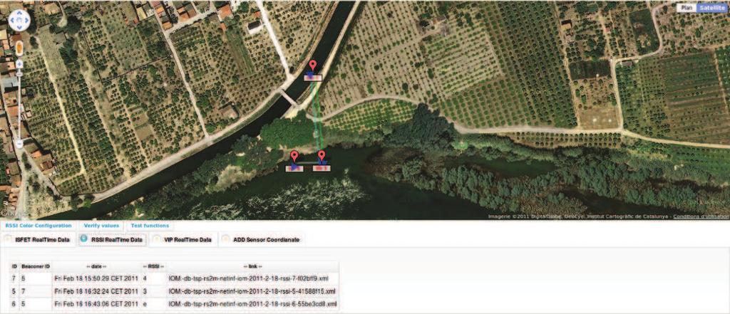 98 Appendix B. Ebro river campaign Figure B.3: RSSI visualization interface.