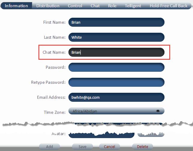 Configuring Text Channels Monitoring Text Channel Interactions and Activity Configuring the Chat Display Name You can assign a custom chat display name for your agents.