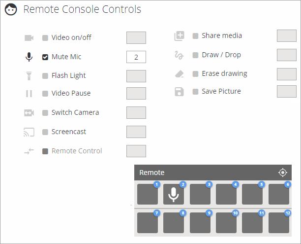 Configuring Five9 Video Engagement Creating Use Cases Selection Boxes Control Bar Feature Video On/Off Mute Mic Flash Light Video Pause Switch Camera Screencast Remote Control Share Media Draw/Drop