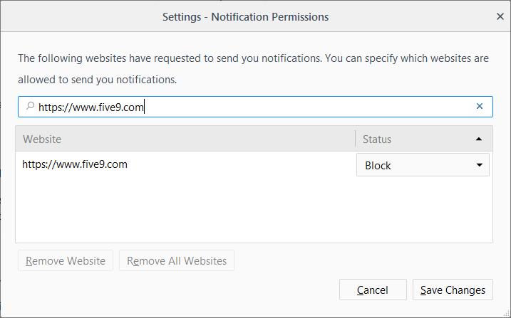 Managing Browser Notifications for Agents Firefox 3 In the search field, enter