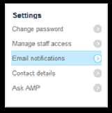 If you do not wish to proceed with the deactivation, click on No 0800 435 729 To view, add or change email notifications Email Notifications Adviser Central allows you to set up automatic