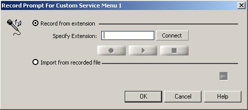 ecord A Prompt For This Custom Service...". This feature is only available when setting "Menu & Transfer" or "Password".