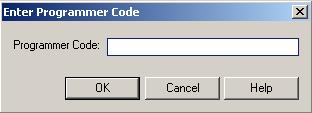 Its icon is shown here, on the left. 2. Select the appropriate VPS model. 3. The Enter Programmer Code dialog box is displayed.