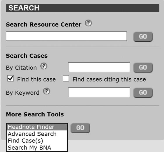 SEARCH Search the Internet Law Resource Center using the Search frame on the Home page and each Topic Home Page.
