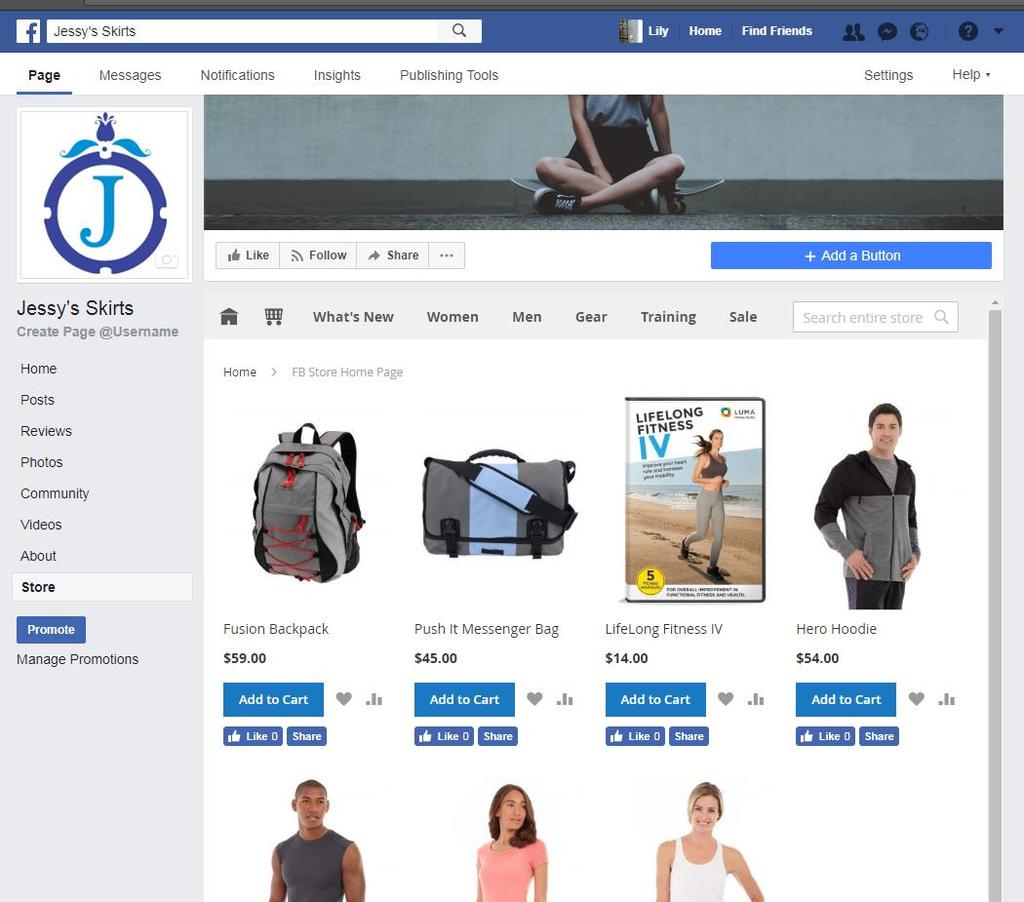 Setting the Home Page of the Facebook Store to show a Featured Product List We suggest that the home page of your Facebook store will be a list of your featured products.