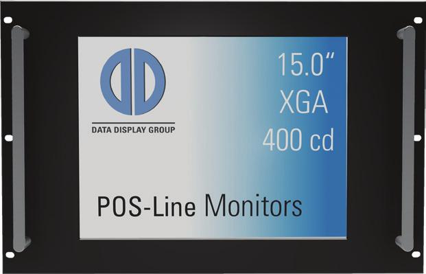 Data Display Group POS-Line monitor 15 inch - October 2017 Page 6 Rackmount Options Name DS-91-789 Front plate rackmount Finish Aluminum, powdered, black RAL
