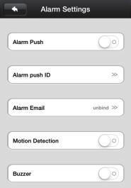 Step Eight: Review APP alarm settings by tapping on