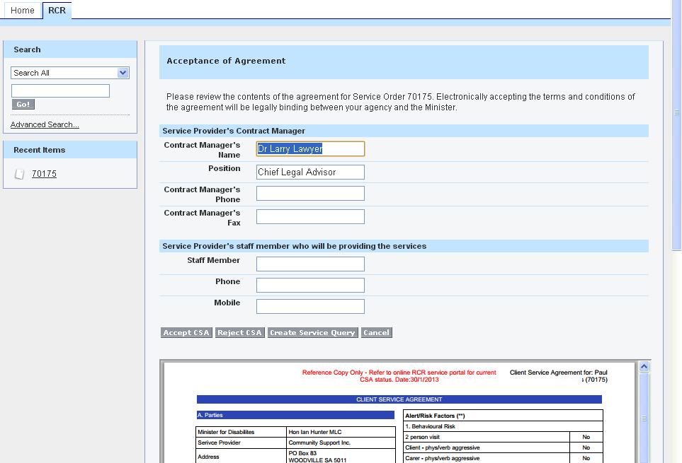 This screen displays your name, job title, phone and fax from the details stored on your user account. 7.