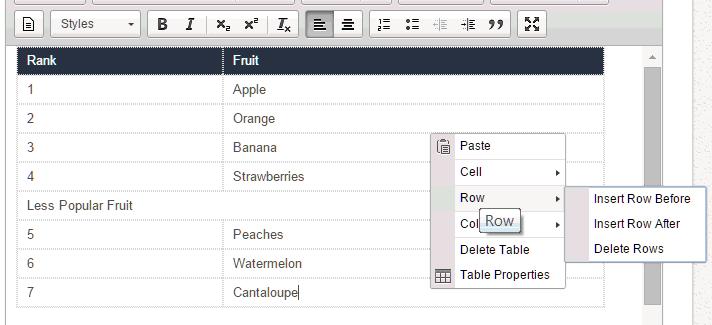 TASK 6: You want to add another cell (or row) to a table If you are working in a table and run out of cells or rows, right click and you should get menu options: Select cell or row and choose from