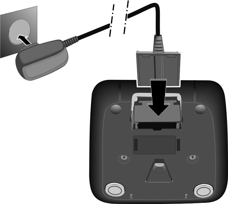 Plug the power adapter into the plug socket 2.
