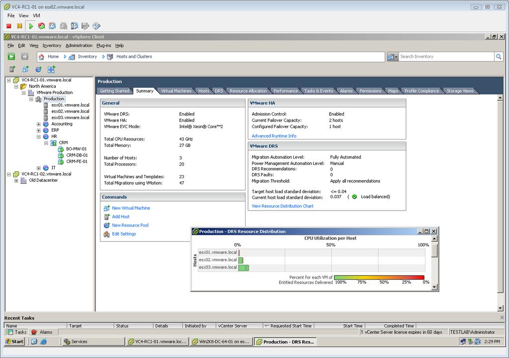 VMware vsphere Components vsphere Client Primary interface for administration Runs locally on a