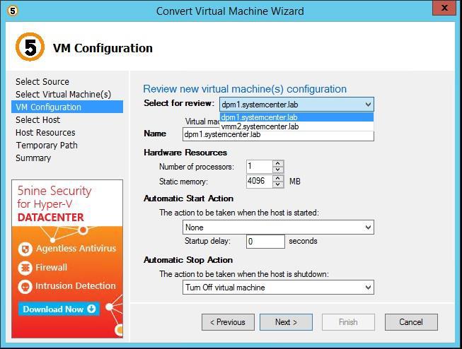 5nine Cloud Security for Hyper-V Getting Started Guide The VM configuration page allows you
