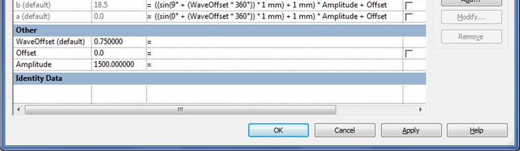 Then change the Formulas to reflect the addition of the WaveOffset parameter as shown below.