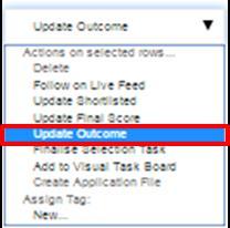 Capture data in List view - Set assessment outcome 2: Click the action check box next to the field. Result: All the rows on the page are selected. Warning!
