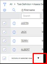 4: Select all rows on the page by checking the check box next to the s on selected rows field at the bottom left hand side of the screen. Result: System checks all the records on the page you are in.