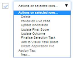 Finalise selection tasks in List view - Finalise selection tasks Note: If you see an options list where there are numbers beside an option, the numbers indicate the number of rows you have selected
